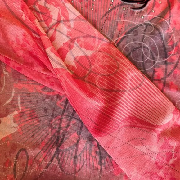 NWOT Harley Davidson SZ XL Sheer Top Shirt Long Sleeve - Picture 9 of 9